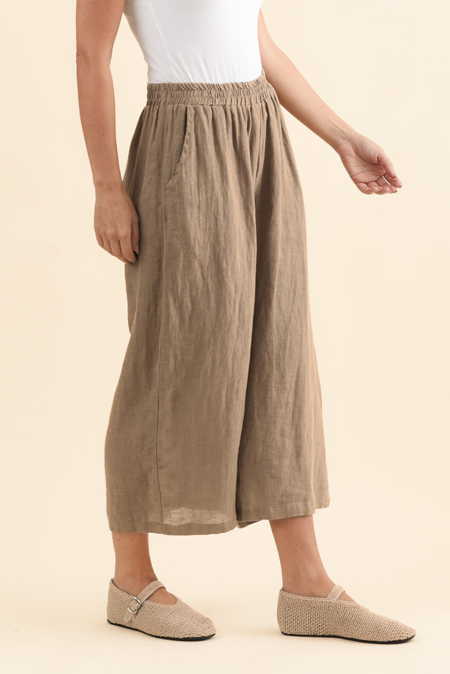 Olga Mocha Linen Wide Leg Pants image 5