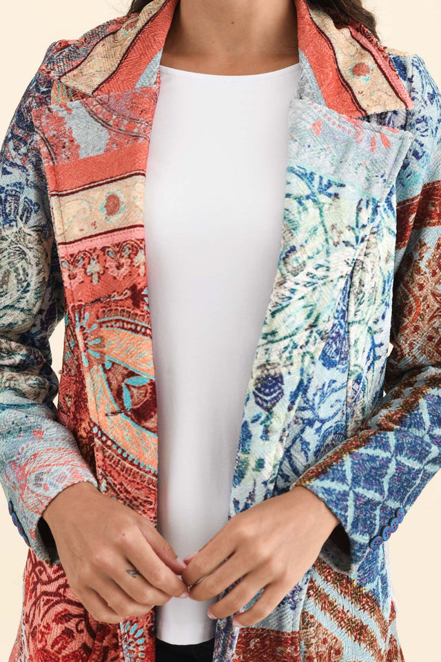 Oliver Red Tile Pocket Coat,Brunette model,alt text|model:Brontie image 6