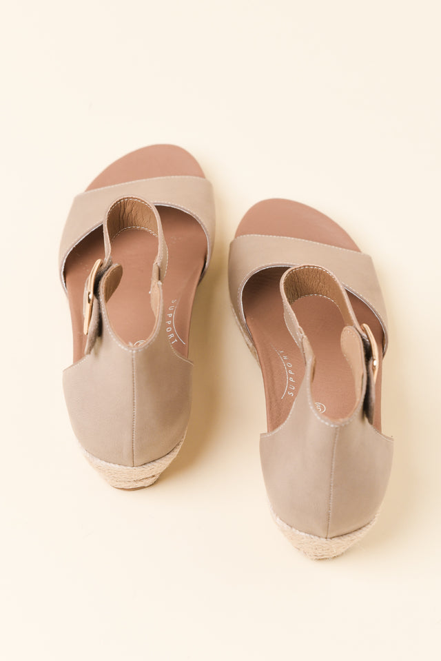 Olivia Taupe Buckle Wedge image 4