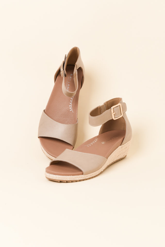Olivia Taupe Buckle Wedge image 2