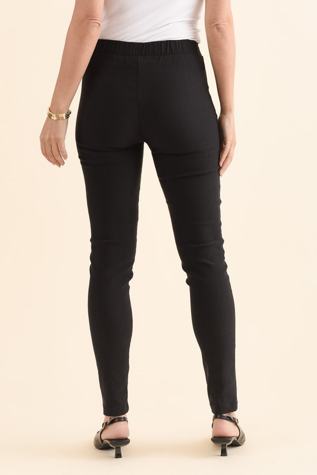Olympia Black Straight Pants,Back,Brunette model,alt text|model:MJ image 6
