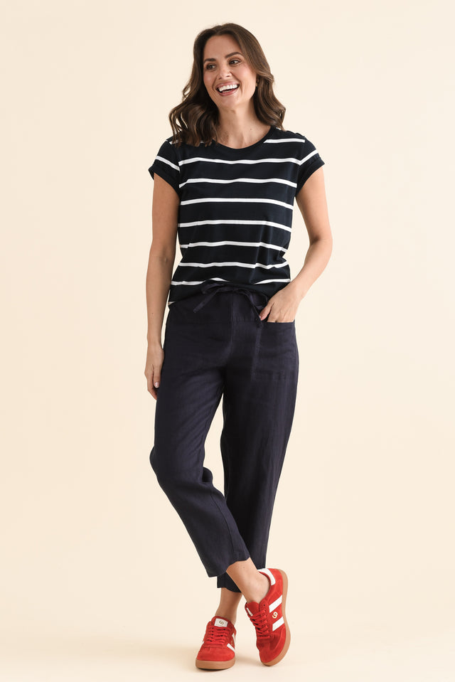 Oman Navy Linen Drawstring Pants image 2