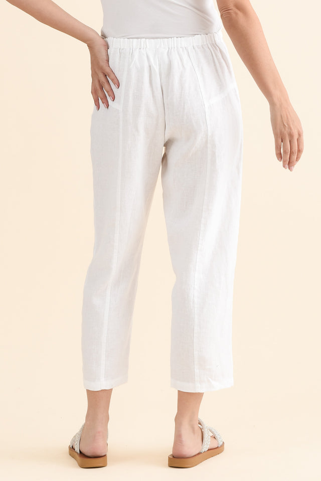 Oman White Linen Drawstring Pants image 4