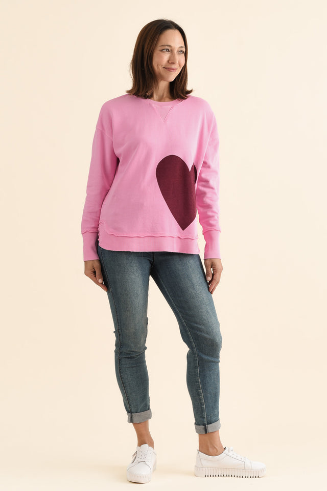 One Heart Pink Cotton Crewneck Sweatshirt banner image