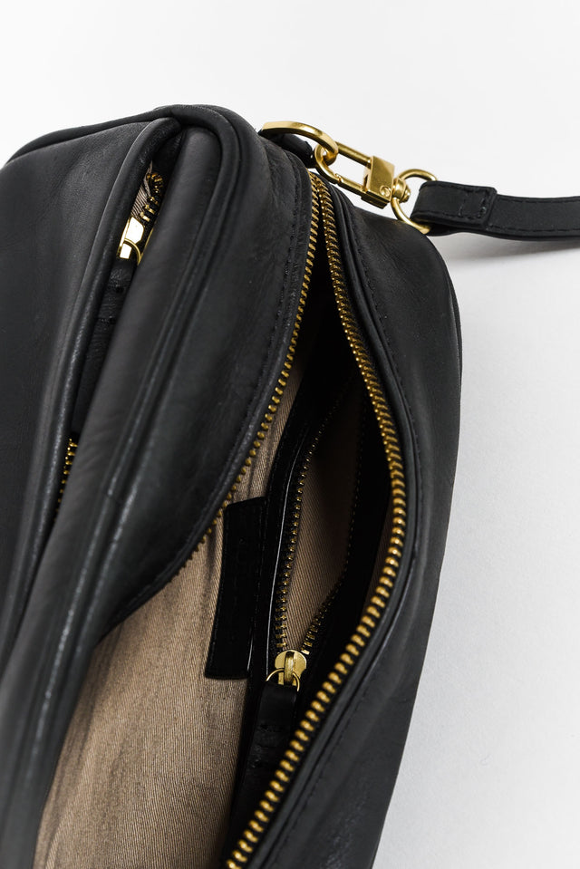 Opera Black Leather Crossbody Bag image 3