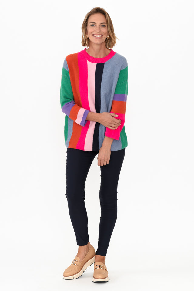 Orilyn Rainbow Stripe Knit Jumper image 7