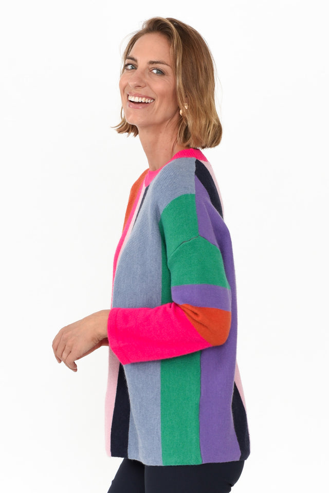 Orilyn Rainbow Stripe Knit Jumper image 4