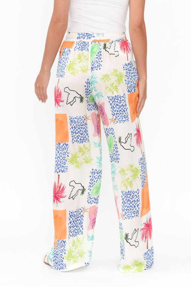 Orina White Jungle Wide Leg Pants