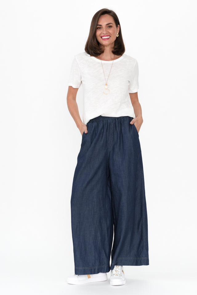 Orion Washed Navy Wide Leg Pants image 7