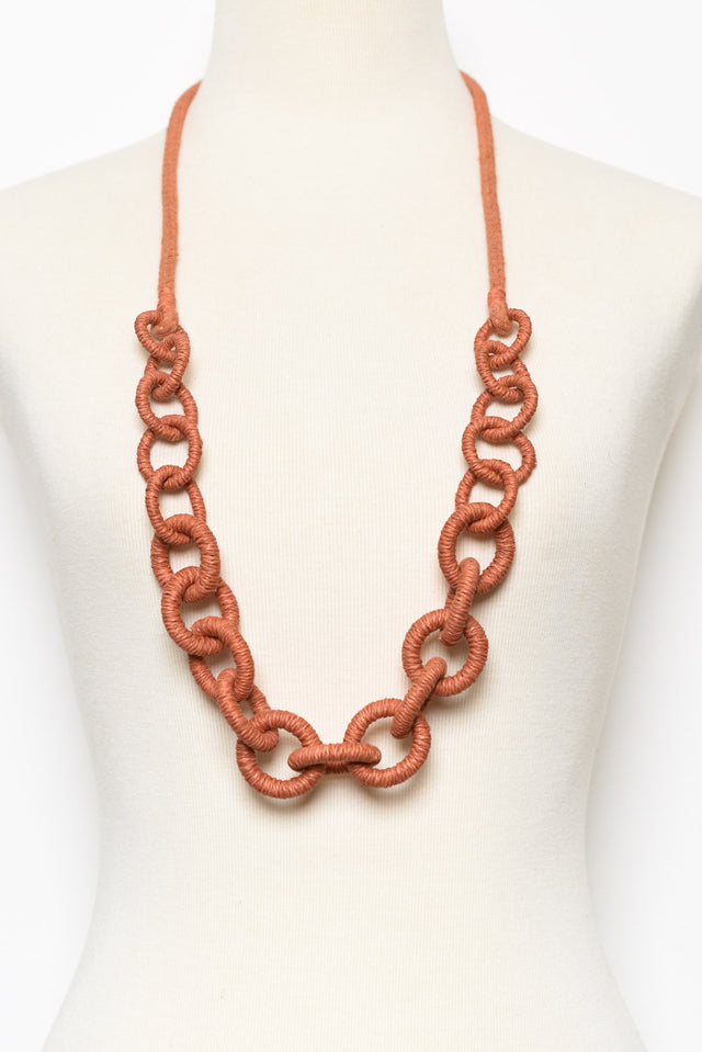 Oromo Orange Woven Chain Necklace