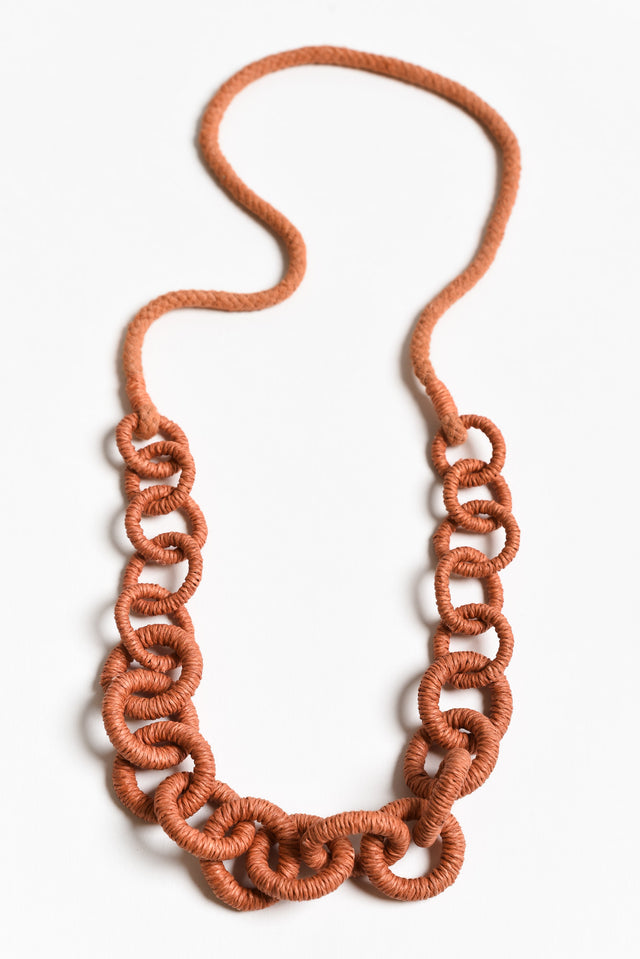 Oromo Orange Woven Chain Necklace