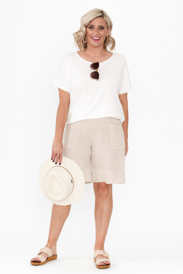 Oxley Beige Linen Pocket Shorts image 4