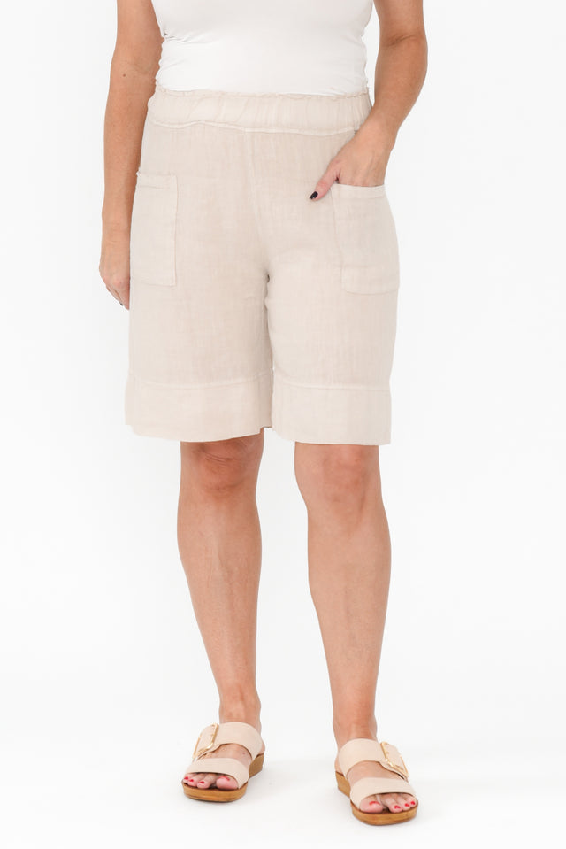 Oxley Beige Linen Pocket Shorts image 1