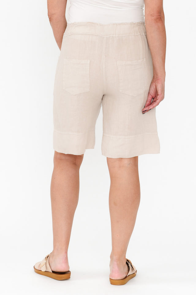 Oxley Beige Linen Pocket Shorts