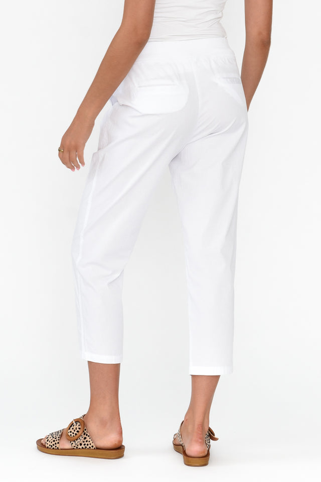 Pablita White Cotton Crop Pants image 5