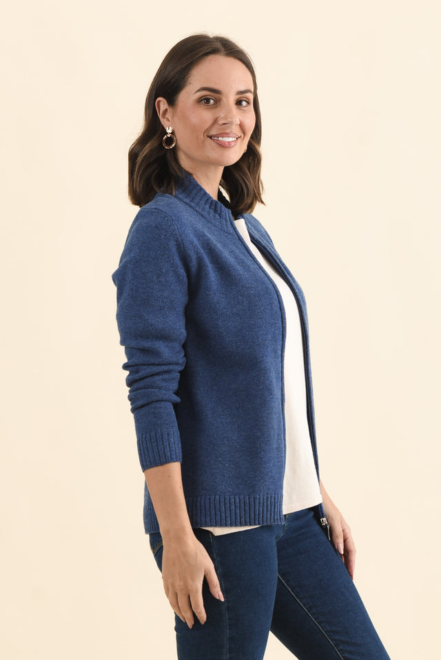Pacey Blue Wool Zip Jacket,Brunette model,alt text|model:MJ image 4