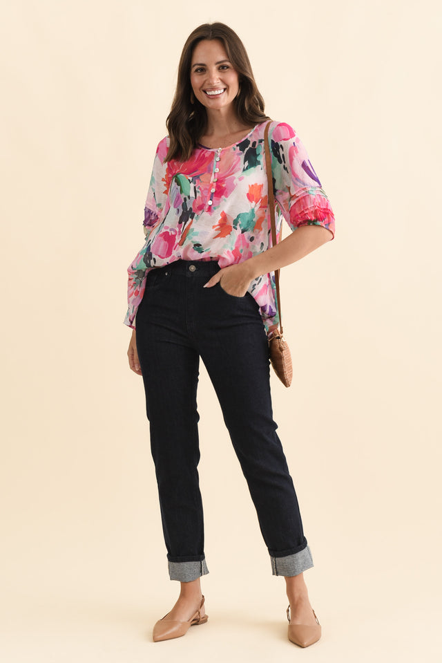 James Dark Blue Denim Stretch Jeans,Brunette model,alt text|model:MJ image 8