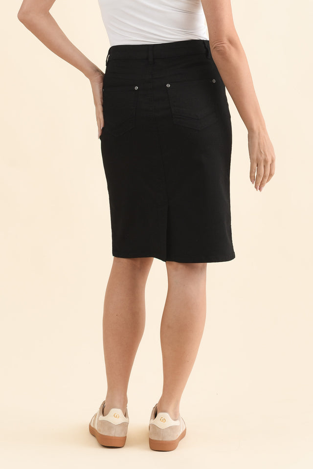 Palin Black Zip Front Skirt,Brunette model,alt text|model:MJ image 5