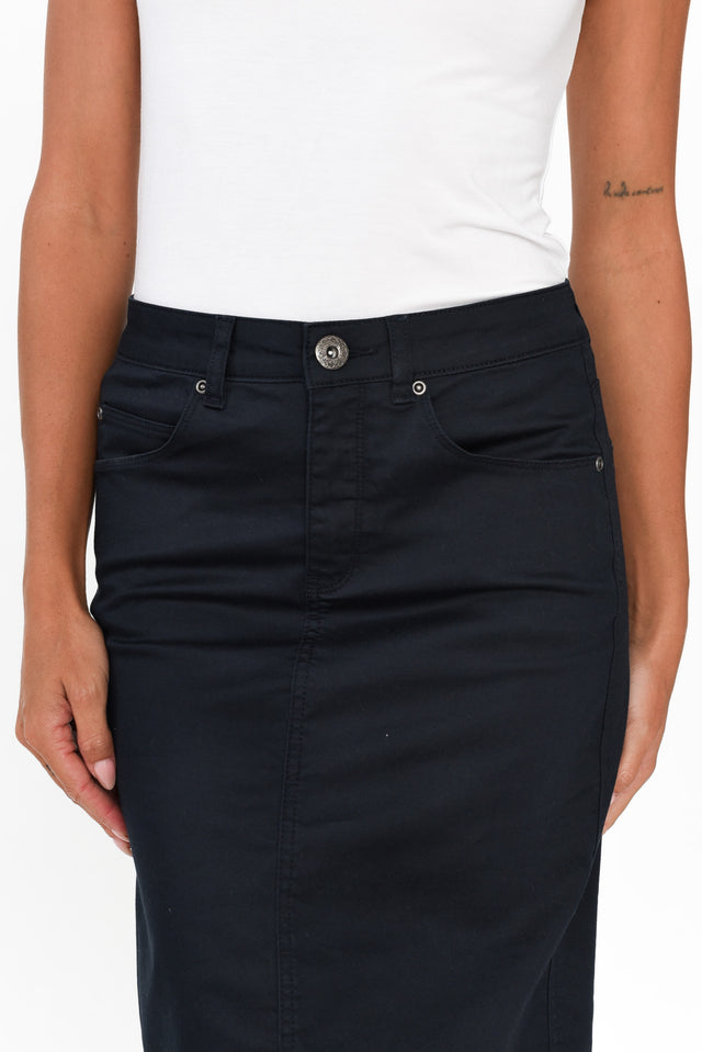 Palin Navy Zip Front Skirt - Blue Bungalow