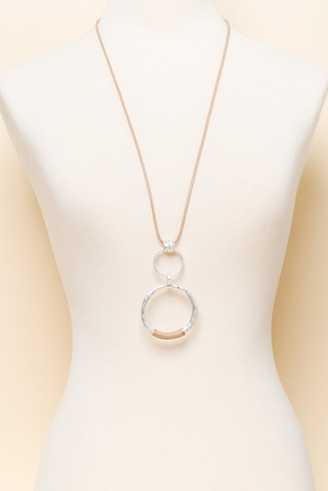 Palmina Silver Circle Pendant Necklace