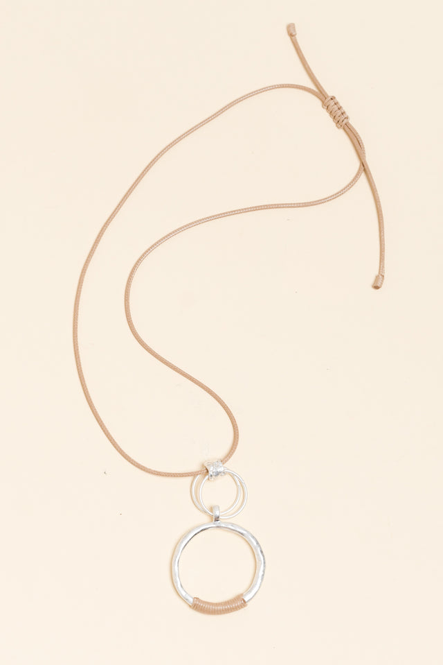 Palmina Silver Circle Pendant Necklace