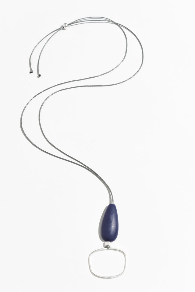 Pandora Navy Teardrop Pendant Necklace image 1