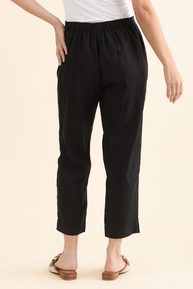 Paolo Black Linen 7/8 Pants image 4