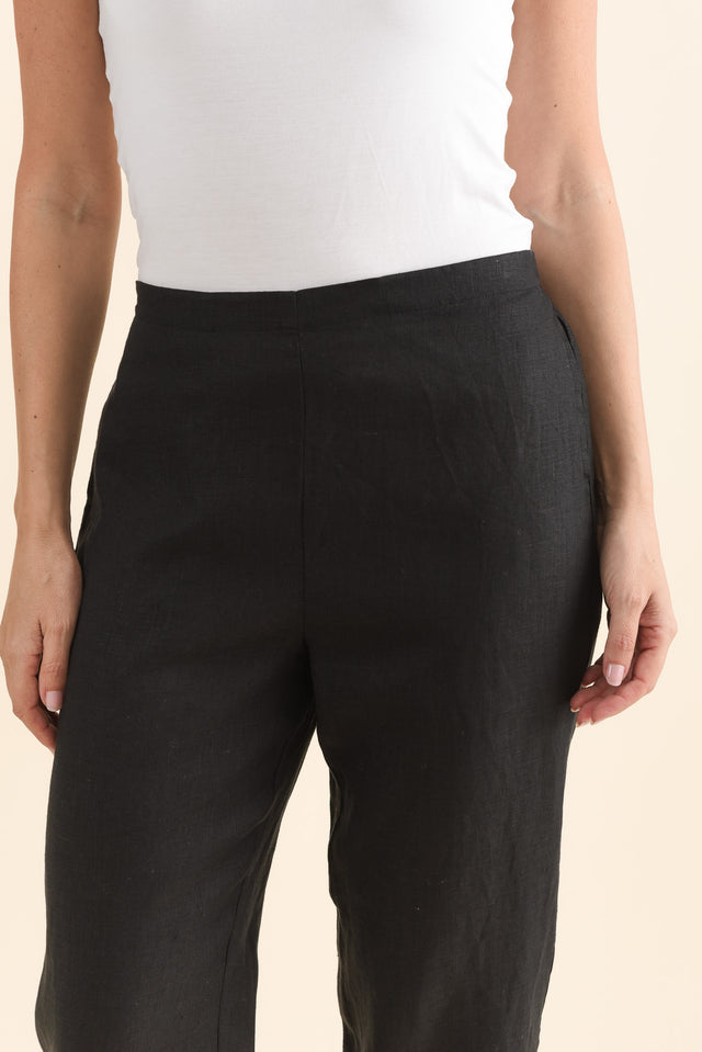 Paolo Black Linen 7/8 Pants image 5