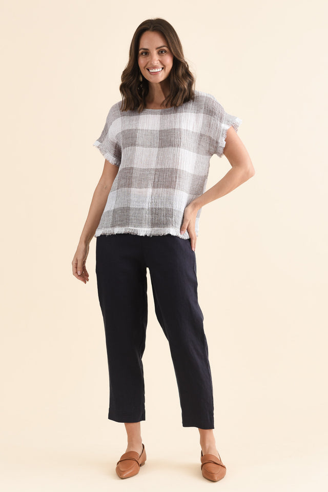 Paolo Navy Linen 7/8 Pants image 6