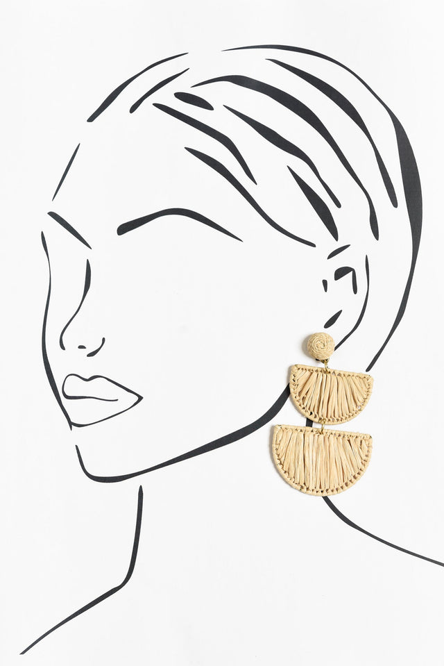 Paolo Natural Raffia Earrings image 2