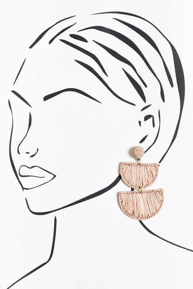 Paolo Pink Raffia Earrings image 2