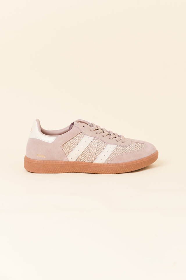 Parallel Natural Raffia Contrast Suede Sneaker image 1