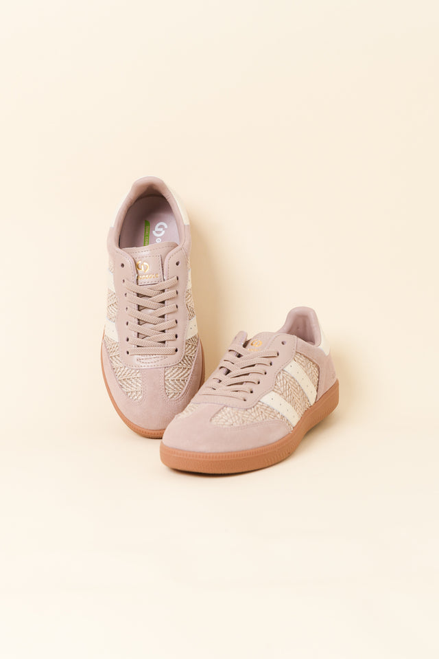 Parallel Natural Raffia Contrast Suede Sneaker image 2