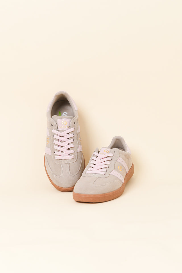 Parallel Taupe and Pink Contrast Suede Sneaker image 2