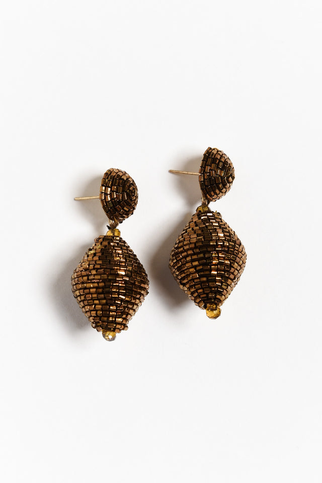 Pari Copper Beaded Drop Earrings