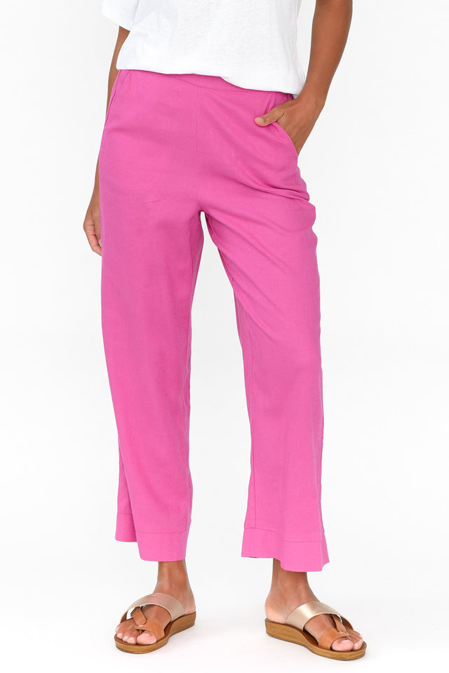 Parker Hot Pink Linen Blend Pants - Blue Bungalow