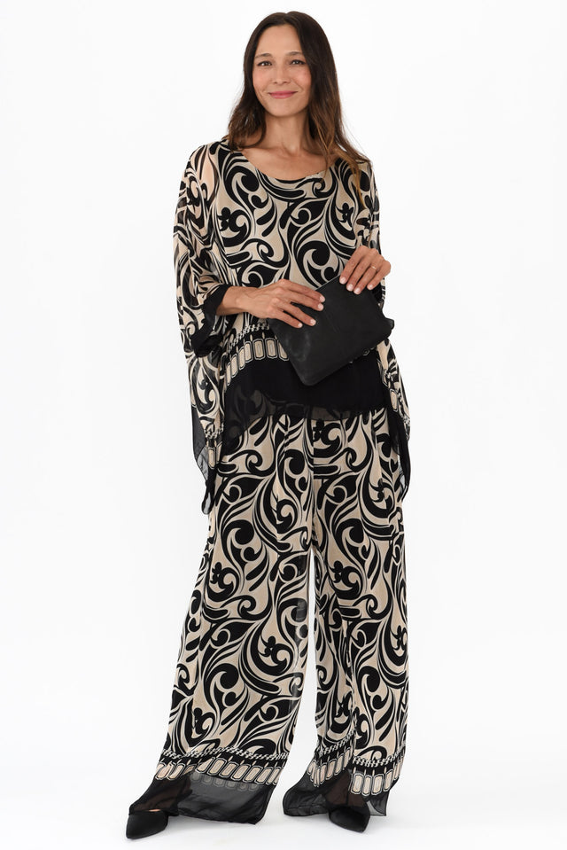 Figaro Black Swirl Silk Pants banner image