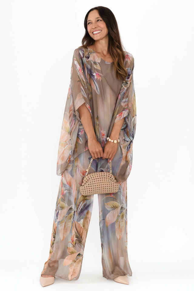 Figaro Taupe Tropical Silk Pants banner image