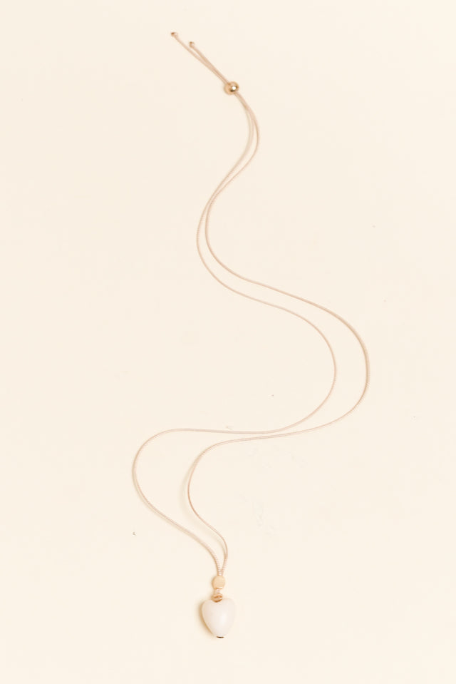 Persia White Heart Pendant Necklace image 1