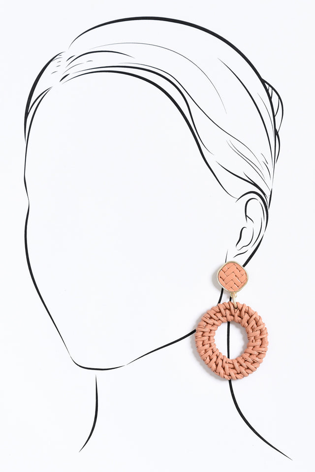Pevensie Pink Woven Drop Earrings image 2