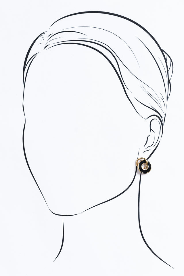 Pila Black Gold Plated Drop Earrings image 2
