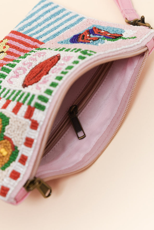 Pink Tile Beaded Clutch image 3