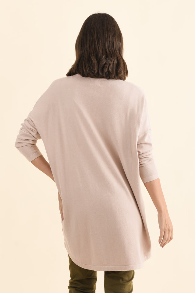 Piper Light Pink V Neck Knit Jumper,Brunette model,alt text|model:MJ image 5