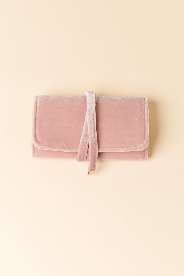 Pisa Pink Velvet Jewellery Wallet image 3