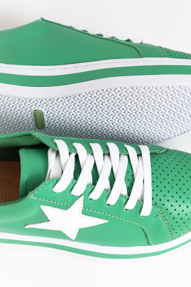 Pixie Star Green Leather Sneaker