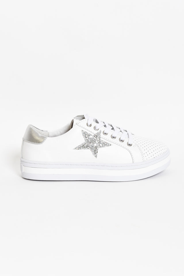 Pixie Star Silver Glitter Leather Sneaker image 2