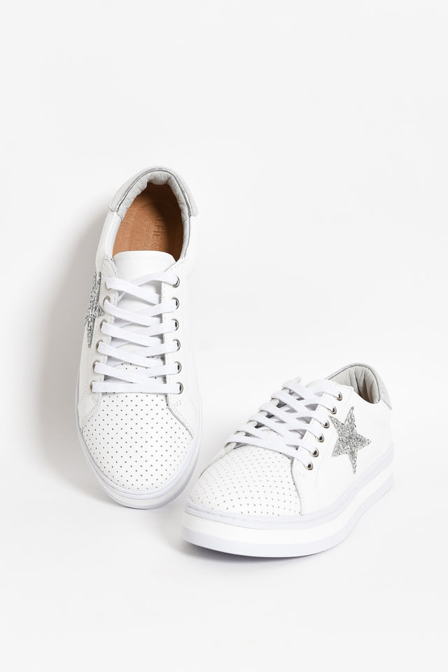 Pixie Star Silver Glitter Leather Sneaker