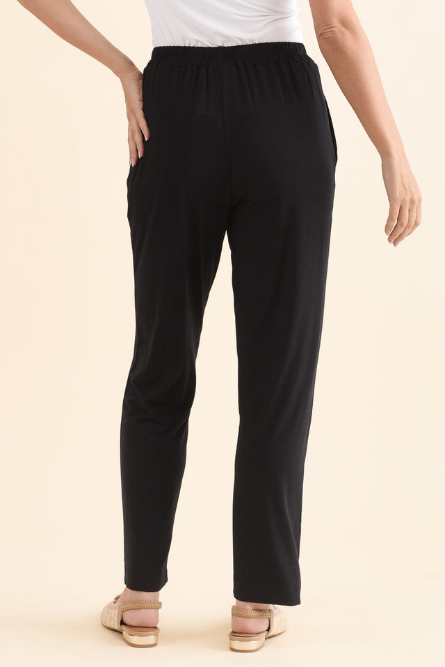 Polaris Black Bamboo Pants,Back,Brunette model,alt text|model:MJ image 4