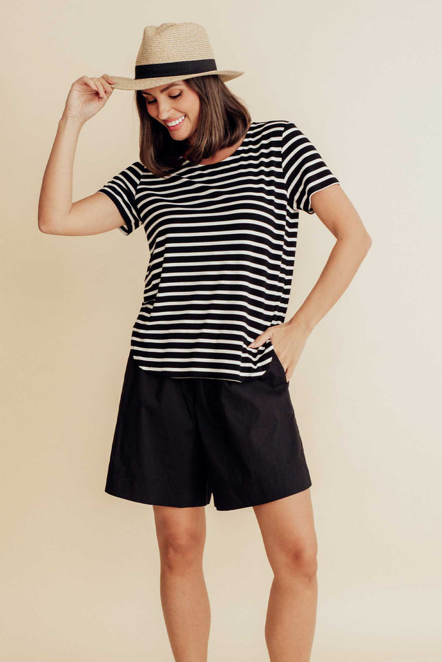 Pomona Black Cotton Shorts image 1