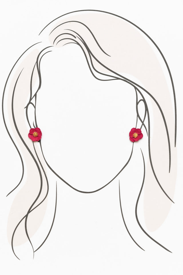Poppy Fuchsia Stud Earrings